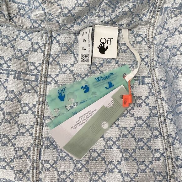 Off-White Monogram Twist Long Sleeve Denim Minidress size 40/ US size 6 - Picture 14 of 16